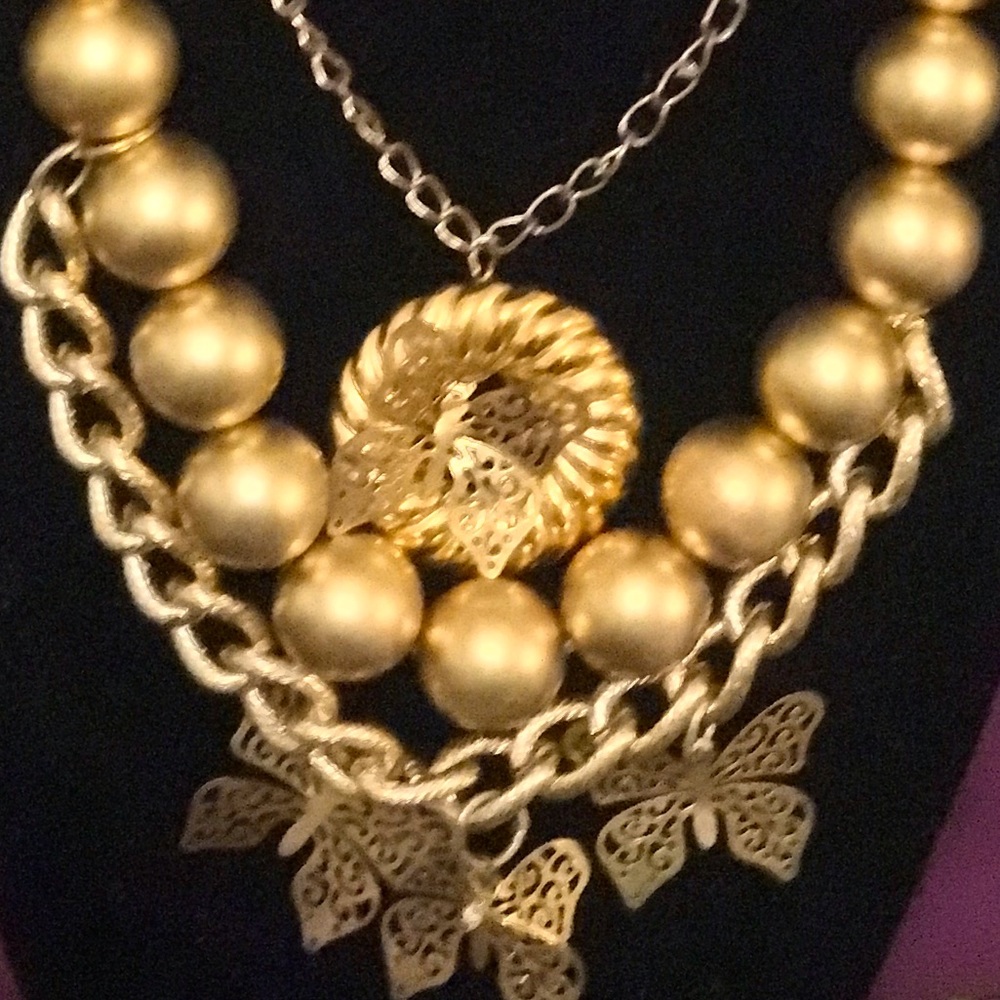2/$20 Handmade 2Piece Gold Necklace Set